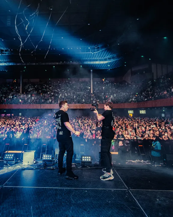 Filming on stage